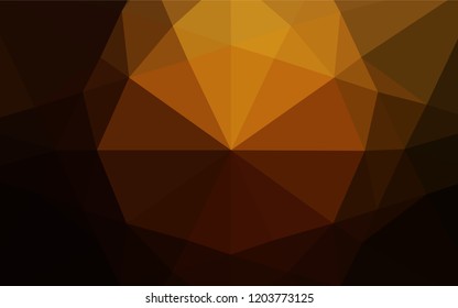 Dark Yellow, Orange vector low poly layout. Shining illustration, which consist of triangles. Brand new design for your business.