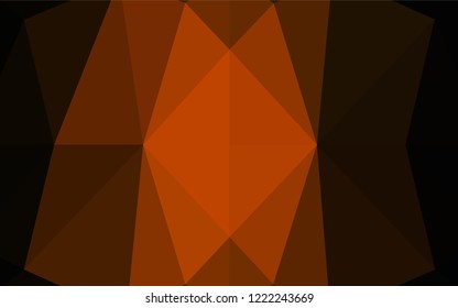 Dark Yellow, Orange vector low poly cover. Creative geometric illustration in low poly style with gradient. The elegant pattern can be used as part of a brand book.