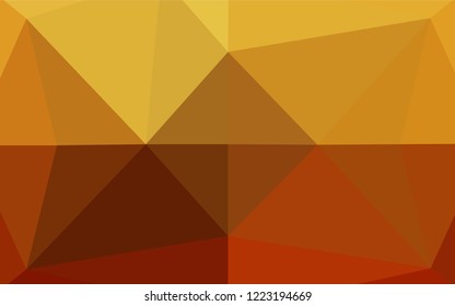 Dark Yellow, Orange vector low poly cover. Colorful illustration in abstract style with gradient. The template can be used as a background for cell phones.