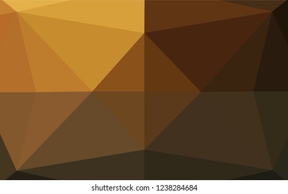 Dark Yellow, Orange vector low poly cover. A vague abstract illustration with gradient. Brand new design for your business.