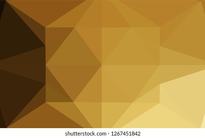 Dark Yellow, Orange vector low poly layout. Triangular geometric sample with gradient.  The polygonal design can be used for your web site.