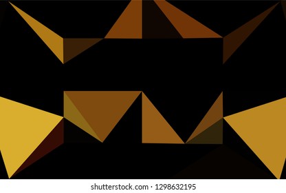 Dark Yellow, Orange vector low poly cover. Geometric illustration in Origami style with gradient.  A completely new template for your business design.