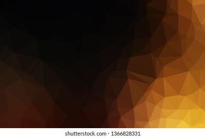 Dark Yellow, Orange vector low poly texture. Shining illustration, which consist of triangles. Polygonal design for your web site.