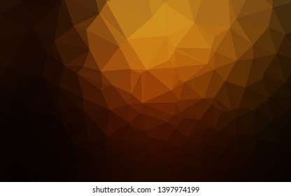 Dark Yellow, Orange vector low poly cover. Geometric illustration in Origami style with gradient. Brand new design for your business.
