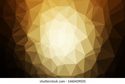 Dark Yellow, Orange vector low poly layout. Glitter abstract illustration with an elegant design. Polygonal design for your web site.