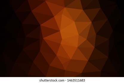 Dark Yellow, Orange vector low poly cover. Colorful illustration in abstract style with gradient. The best triangular design for your business.