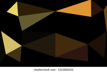 Dark Yellow, Orange vector low poly cover. A sample with polygonal shapes. Completely new design for your business.