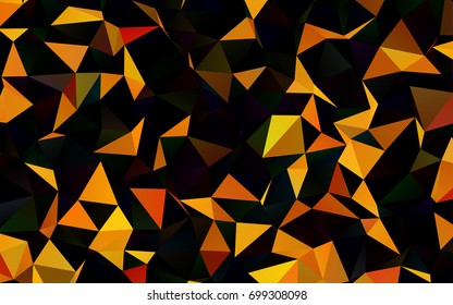 Dark Yellow, Orange vector low poly background. Geometric illustration in Origami style with gradient.  The elegant pattern can be used as part of a brand book.