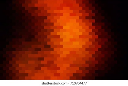 Dark Yellow, Orange vector low poly background. A sample with a polygonal design. Illustration in polygonal style with repeating squares