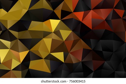 Dark Yellow, Orange vector low poly background. A vague abstract illustration with gradient. A new texture for your design.