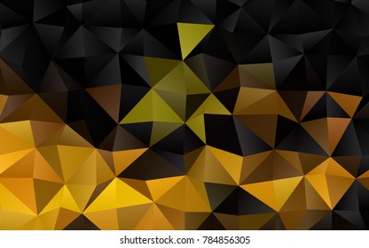 Dark Yellow, Orange vector low poly template. Glitter abstract illustration with an elegant design. The best triangular design for your business.