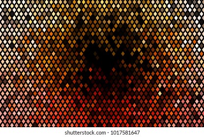 Dark Yellow, Orange vector modern geometrical background. Abstract template. Geometric pattern in square style with gradient.