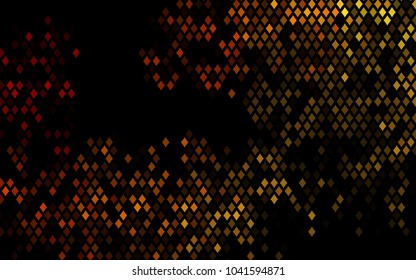 Dark Yellow, Orange vector modern geometrical background. Abstract template. Geometric pattern in square style with gradient.
