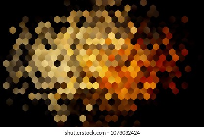 Dark Yellow, Orange vector modern geometrical abstract background. Texture, brand-new . Geometric background in Origami style with gradient. 
