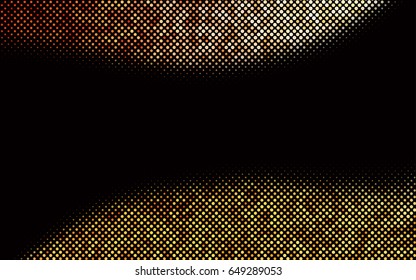 Dark Yellow, Orange vector modern geometrical circle abstract background. Dotted texture template. Geometric pattern in halftone style with gradient. 
