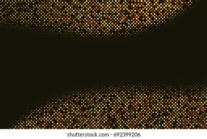 Dark Yellow, Orange vector modern geometrical circle abstract background. Dotted texture template. Geometric pattern in halftone style with gradient. 