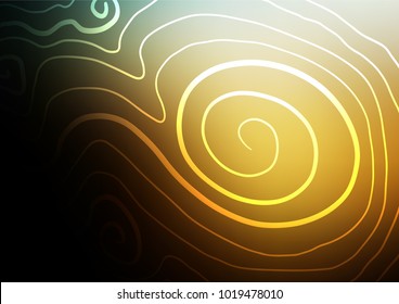 Dark Yellow, Orange vector natural elegant pattern. Colorful abstract illustration with lines in Asian style. The pattern can be used for coloring books and pages for kids.