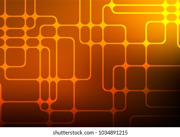 Dark Yellow, Orange vector natural abstract template. Modern geometrical abstract illustration with doodles. A completely new template for your business design.