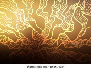 Dark Yellow, Orange vector natural abstract template. Decorative shining illustration with doodles on abstract template. Hand painted design for web, wrapping, wallpaper.