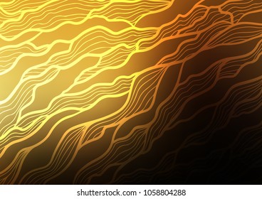 Dark Yellow, Orange vector natural elegant texture. Colorful abstract illustration with lines in Asian style. A completely new template for your business design.