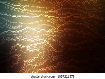 Dark Yellow, Orange vector natural abstract background. Colorful abstract illustration with lines in Asian style. The pattern can be used for heads of websites and designs.