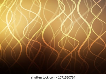 Dark Yellow, Orange vector natural elegant background. Decorative shining illustration with doodles on abstract template. Brand-new design for your business.