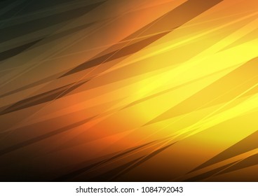 Dark Yellow, Orange vector natural abstract background. Colorful abstract illustration with lines in Asian style. The best blurred design for your business.
