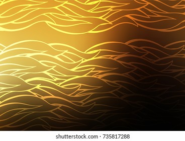 Dark Yellow, Orange vector natural abstract template. Shining colored illustration with doodles in Zen tangle style. The pattern can be used for coloring books and pages for kids.