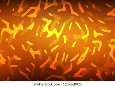 Dark Yellow, Orange vector pattern with bubble shapes. Glitter abstract illustration with wry lines. Brand new design for your ads, poster, banner.
