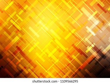 Dark Yellow, Orange vector pattern with narrow lines. Decorative shining illustration with lines on abstract template. The pattern can be used as ads, poster, banner for commercial.