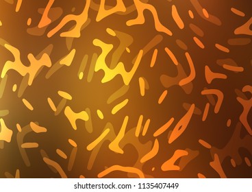 Dark Yellow, Orange vector pattern with bubble shapes. Shining illustration, which consist of blurred lines, circles. Brand new design for your ads, poster, banner.