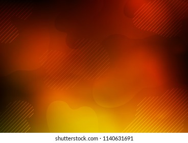Dark Yellow, Orange vector pattern with narrow lines. Lines on blurred abstract background with gradient. The template can be used as a background.