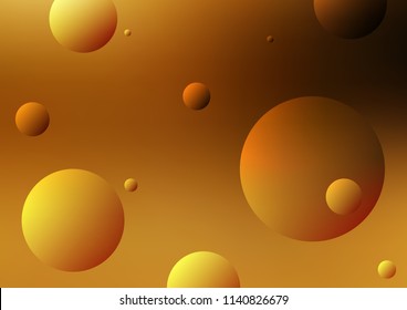 Dark Yellow, Orange vector pattern with spheres. Blurred bubbles on abstract background with colorful gradient. Beautiful design for your business natural advert.