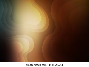 Dark Yellow, Orange vector pattern with liquid shapes. Shining illustration, which consist of blurred lines, circles. New composition for your brand book.
