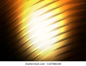 Dark Yellow, Orange vector pattern with narrow lines. Blurred decorative design in simple style with lines. The template can be used as a background.