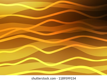 Dark Yellow, Orange vector pattern with narrow lines. Blurred decorative design in simple style with lines. Best design for your ad, poster, banner.