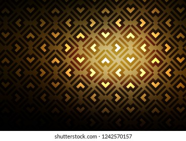 Dark Yellow, Orange vector pattern with narrow lines. Shining colored illustration with narrow lines. Pattern for ads, posters, banners.