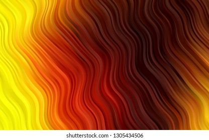 Dark Yellow, Orange vector pattern with curved circles. An elegant bright illustration with gradient. The best blurred design for your business.