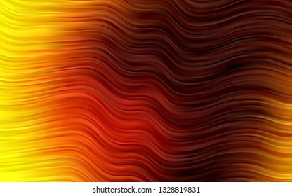 Dark Yellow, Orange vector pattern with lava shapes. Shining illustration, which consist of blurred lines, circles. Brand new design for your ads, poster, banner.