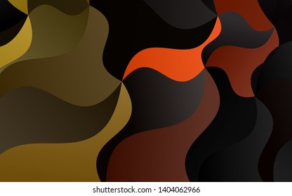 Dark Yellow, Orange vector pattern with bent ribbons. An elegant bright illustration with gradient. The elegant pattern for brand book.