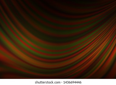 Dark Yellow, Orange vector pattern with bent ribbons. An elegant bright illustration with gradient. Marble style for your business design.