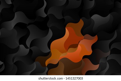 Dark Yellow, Orange vector pattern with curved circles. Brand new colored illustration in marble style with gradient. Pattern for your business design.