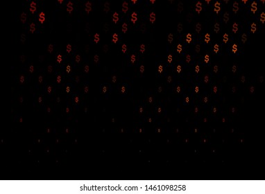 Dark Yellow, Orange vector pattern with dollar, USD, usa. Blurred design in with symbols of dollar, USD, usa. The pattern can be used for ad, booklets, leaflets of banks.