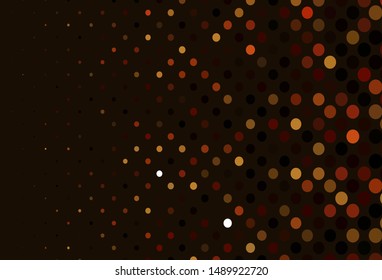 Dark Yellow, Orange vector pattern with spheres. Modern abstract illustration with colorful water drops. Template for your brand book.