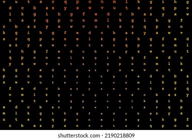 Dark Yellow, Orange Vector Pattern With ABC Symbols. Shining Illustration With ABC Symbols On Abstract Template. Best Design For Your Ad, Poster, Banner Of College.