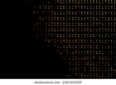 Dark Yellow, Orange vector pattern with symbol of cards. Colored illustration with hearts, spades, clubs, diamonds. Template for business cards of casinos.