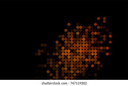 Dark Yellow, Orange vector pattern with colored spheres. Geometric sample of repeating circles on white background in halftone style.