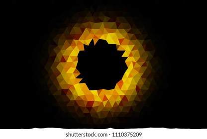 Dark Yellow, Orange vector polygon abstract template. A vague abstract illustration with gradient. A completely new design for your business.