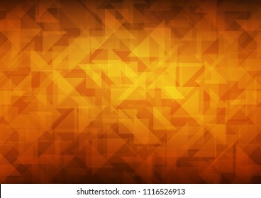 Dark Yellow, Orange vector polygon abstract layout. Geometric illustration in Origami style with gradient.  The polygonal design can be used for your web site.