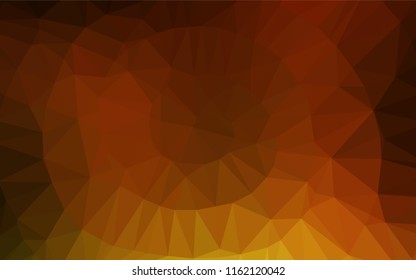 Dark Yellow, Orange vector polygon abstract layout. A sample with polygonal shapes. The completely new template can be used for your brand book.